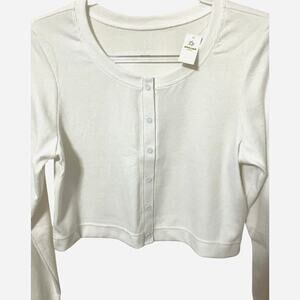 Offline by Aerie Cropped, Long Sleeve w Thumb Holes Cardigan Snap Closures Sz M